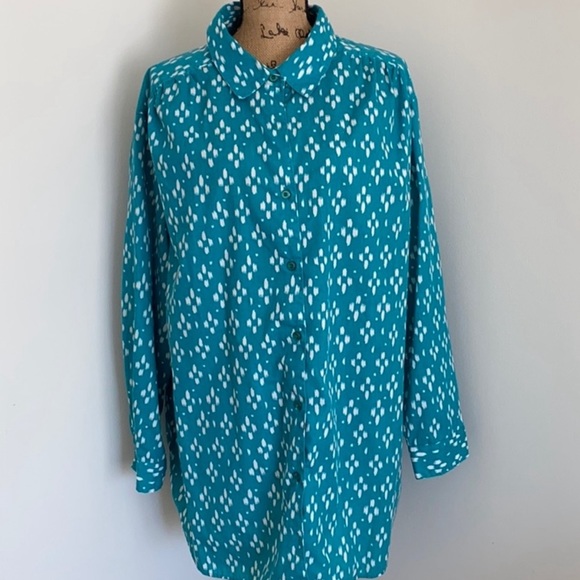 Maggie Lawrence Short Sleeve Floral Blouse Blue Long Sleeve Blouse Lot of two 2 - Picture 6 of 9